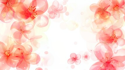 Minimalistic border with abstract blossom shapes, on the white background, focusing on simplicity and elegance. 