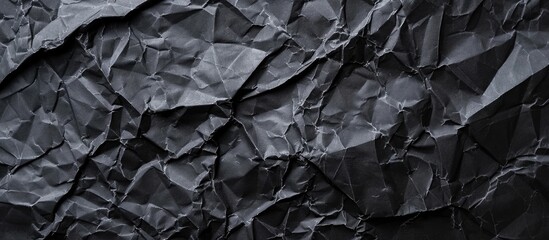 A closeup of a crumpled piece of grey paper on a bedrock, resembling a water pattern, with hints of metal shining through in monochrome photography