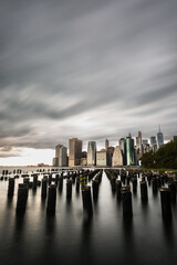 Moody new york city skyline