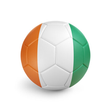 recommend clip art: Soccer ball with Ivory Coast team flag, isolated on white background