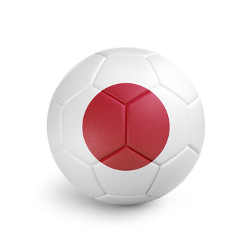 recommend clip art: Soccer ball with Japan team flag, isolated on white background