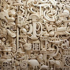 Foto op Canvas jumble of ivory letters © Celina