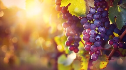 grapes on vine growing in vineyard
 - Powered by Adobe