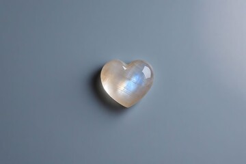 Minimalist White Stone Heart on Gray Background