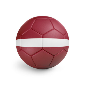 recommend clip art: Soccer ball with Latvia team flag, isolated on white background