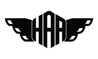 Fotobehang HAA polygon wings logo design vector template. © Gakiya