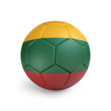 recommend clip art: Soccer ball with Lithuania team flag, isolated on white background