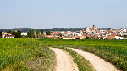 Beautiful spring landscape in a Spanish village (Estremera, Madrid)