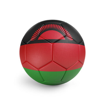 recommend clip art: Soccer ball with Malawi team flag, isolated on white background