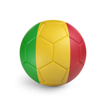 recommend clip art: Soccer ball with Mali team flag, isolated on white background