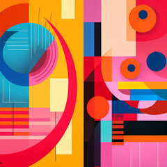 Abstract geometric patterns in bold vibrant colors