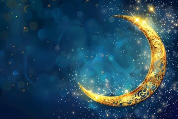 Obraz na płótnie Canvas Eid Mubarak Crescent Moon Background