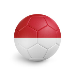 Fototapeta premium Soccer ball with Monaco team flag, isolated on white background