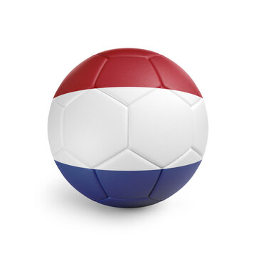 recommend clip art: Soccer ball with Netherlands team flag, isolated on white background