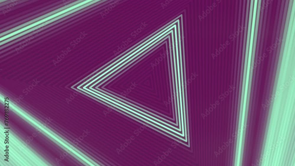 Aufkleber Digital loop animation with light blue glowing light waves. 3d rendering 4K
