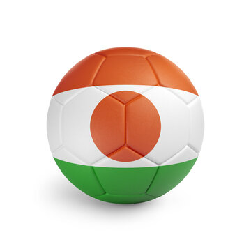 recommend clip art: Soccer ball with Niger team flag, isolated on white background