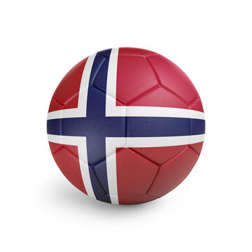 recommend clip art: Soccer ball with Norway team flag, isolated on white background
