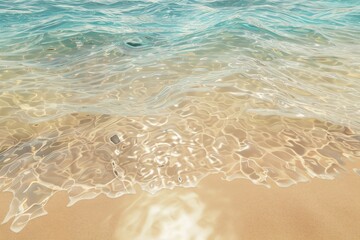 Fototapeta na wymiar A sandy beach and shallow water texture, capturing the sun-drenched shores and crystal-clear waters of the exotic locales created with Generative AI Technology