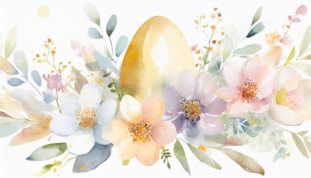 decorated egg watercolor easter floral flowers wildflowers watercolors spring weddings isolated blossom bouquet hand painted art decorations designer invitations card poster sign holiday transparent