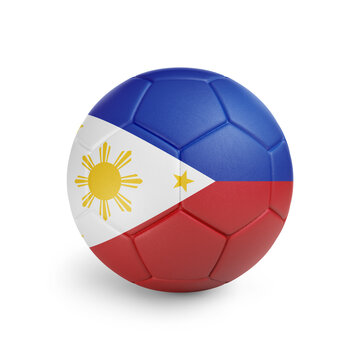 recommend clip art: Soccer ball with Philippines team flag, isolated on white background