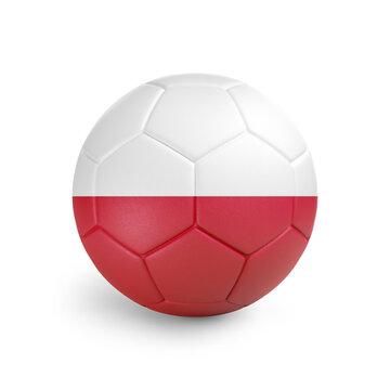 recommend clip art: Soccer ball with Poland team flag, isolated on white background