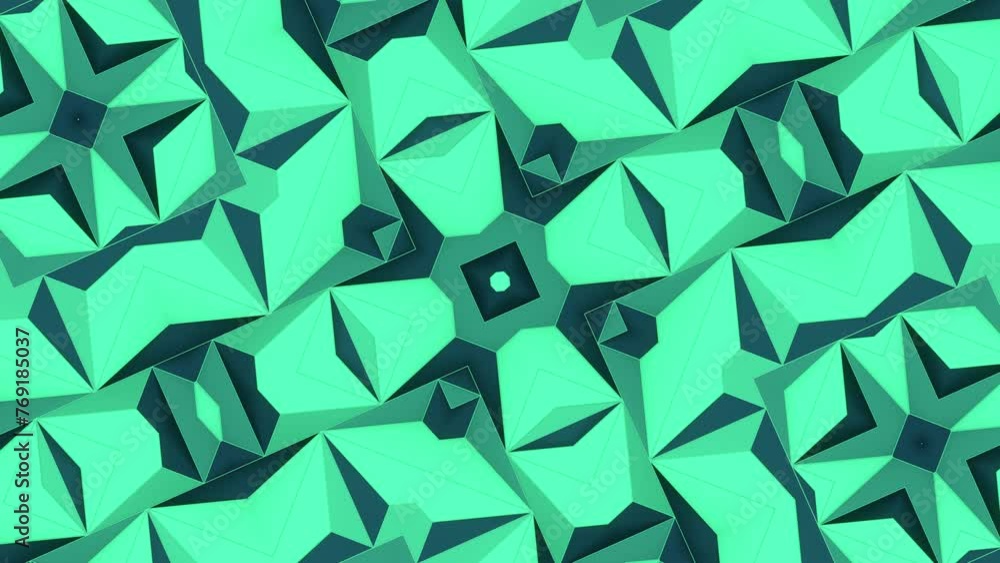 Aufkleber Digital seamless loop animation of changing geometric shapes. 3d rendering 4K