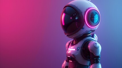 robot on the pink background