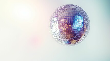 Fototapeta na wymiar An image of a disco ball on a bright white background.