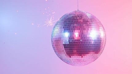 An image of a disco ball on a bright white background.