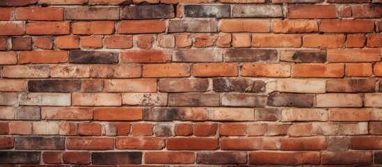 Fototapeta premium Close-up view of a red brick wall showing texture and a small circular opening in the center