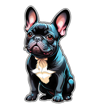 French Bulldog. Perfect for stickers, t-shirts or Design templates. Generative AI. V36