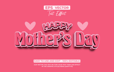 Pink Text Effect Happy Mother's Day Style.