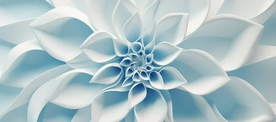 Poster wave floral pattern motif, blue white 18 © Nindya