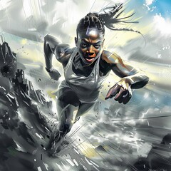 an athletic woman running