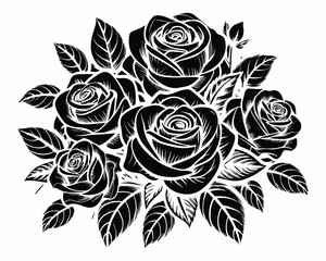 Beautiful Roses Flower Vector Design On White Background illustration
