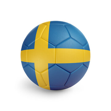 recommend clip art: Soccer ball with Sweden team flag, isolated on white background