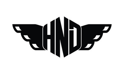 HND polygon wings logo design vector template.