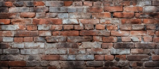 Detailed view of a brick wall showing numerous red bricks tightly arranged in a pattern