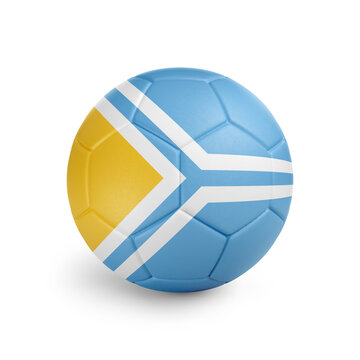 recommend clip art: Soccer ball with Tuva team flag, isolated on white background
