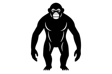 chimpanzee silhouette vector illustration