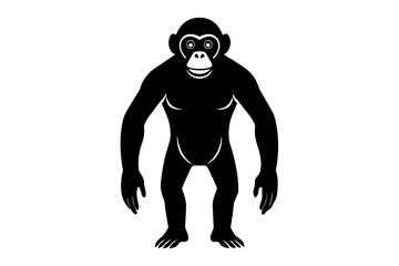 chimpanzee silhouette vector illustration