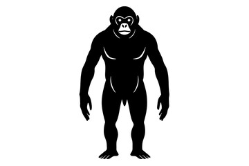 chimpanzee silhouette vector illustration