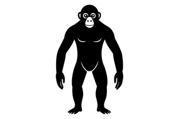 chimpanzee silhouette vector illustration