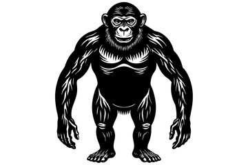 Fototapeta premium chimpanzee silhouette vector illustration