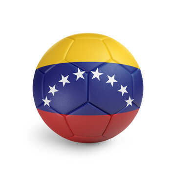 recommend clip art: Soccer ball with Venezuela team flag, isolated on white background