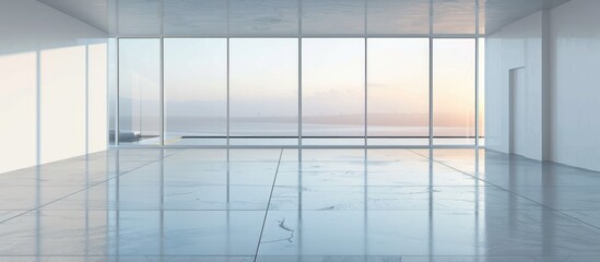 Obraz premium Empty contemporary indoor space viewed in modern style