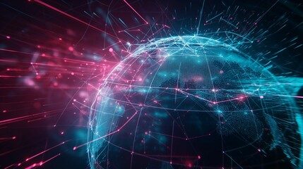 Global network, digital representation of the world sphere.