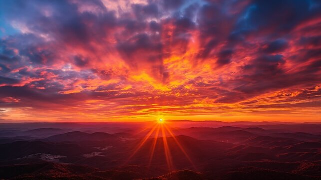 Image of a fiery sunset sky landscape.