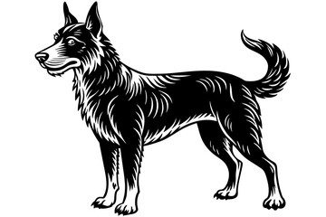 dog silhouette vector illustration 