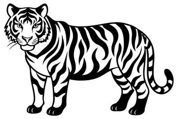 Naklejka na ściany i meble tiger silhouette vector illustration